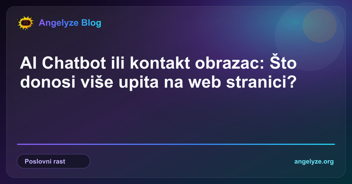 Moderno prijenosno računalo koje prikazuje interaktivno sučelje AI chatbota usporedo s klasičnim web kontakt obrascem