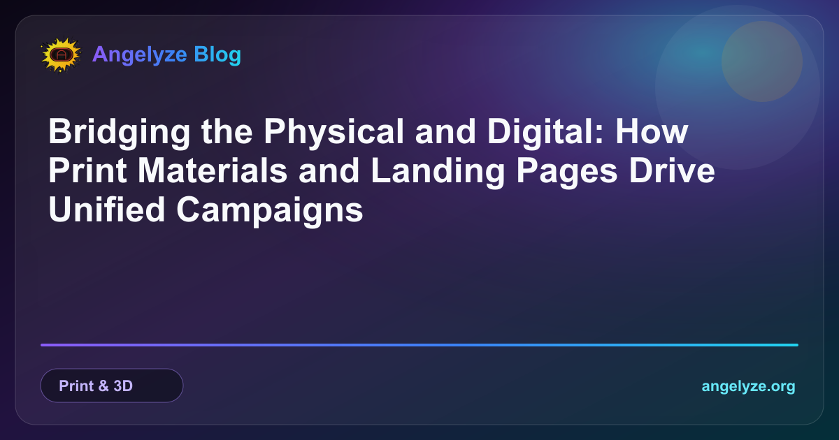 Modern high-quality print business materials next to a responsive tablet displaying a custom landing page.