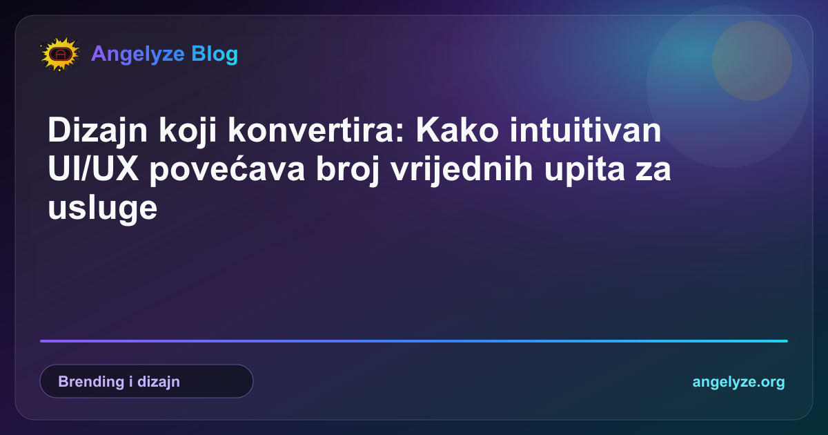 Moderan i intuitivan UI/UX dizajn web stranice za usluge koji prikazuje jasan put konverzije