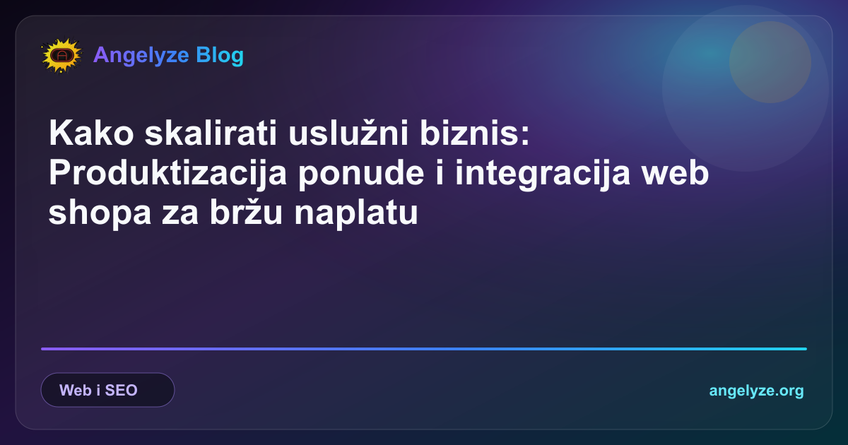Sučelje moderne web stranice koja prikazuje produktizirane usluge s gumbom za kupnju i online plaćanje