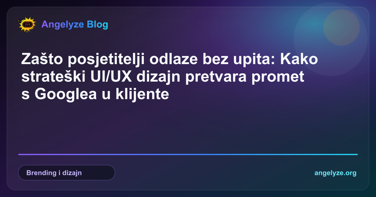 Suvremeni UI/UX dizajn web stranice koji prikazuje putanju korisnika do gumba za slanje upita