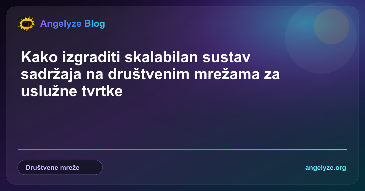 Strateško planiranje i dizajn sadržaja za društvene mreže uslužnih tvrtki