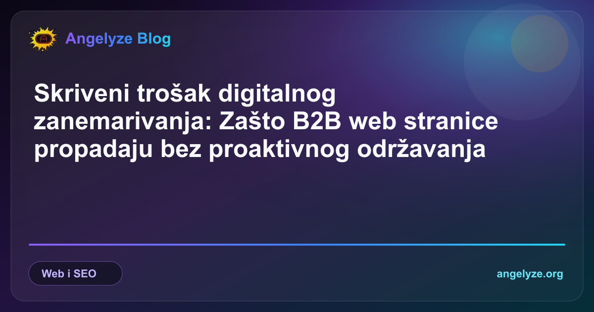 Profesionalno proaktivno održavanje web stranica i hosting rješenja za B2B i uslužne tvrtke