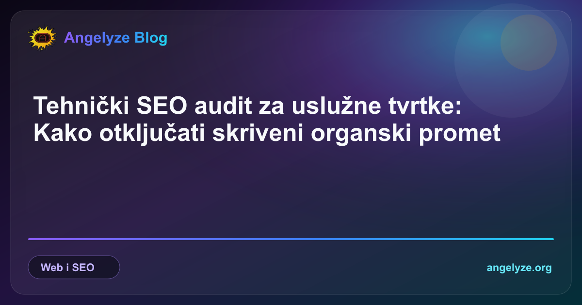 Ilustracija tehničke SEO optimizacije i analize web stranice za bolju vidljivost na tražilicama.