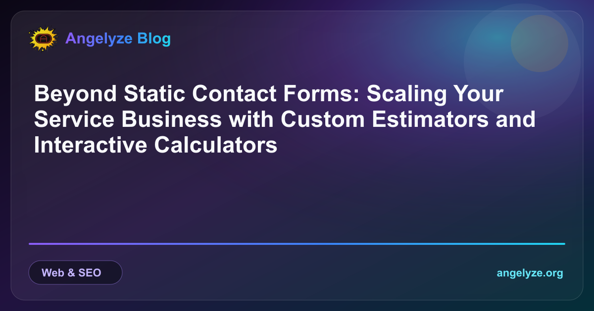 Modern abstract user interface showing an interactive digital calculator and progress indicators for service-based businesses.