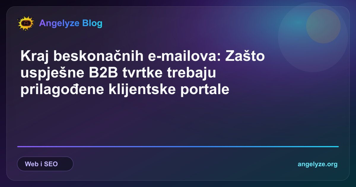 Suvremeno dizajnirana nadzorna ploča klijentskog portala na zaslonu laptopa s prikazom faza projekta i sigurnom razmjenom datoteka