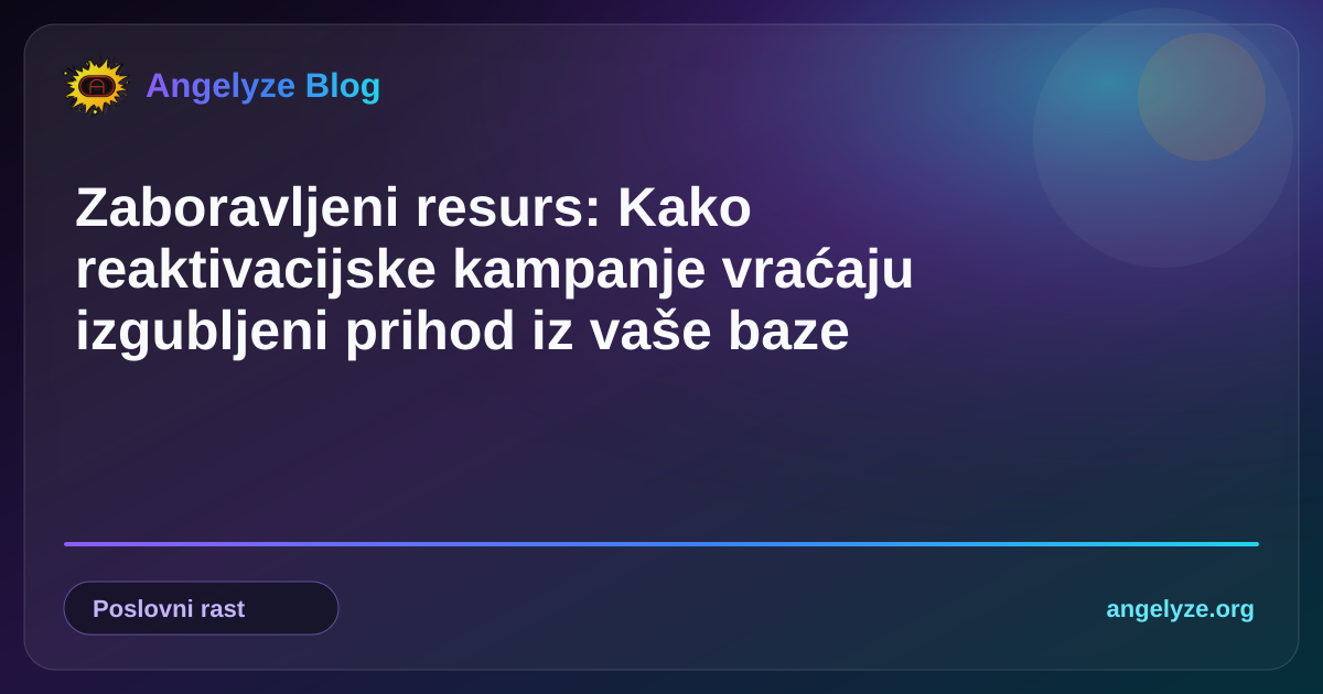Nadzorna ploča CRM sustava koja prikazuje statistiku reaktivacije starih kupaca i automatizirane prodajne tokove.