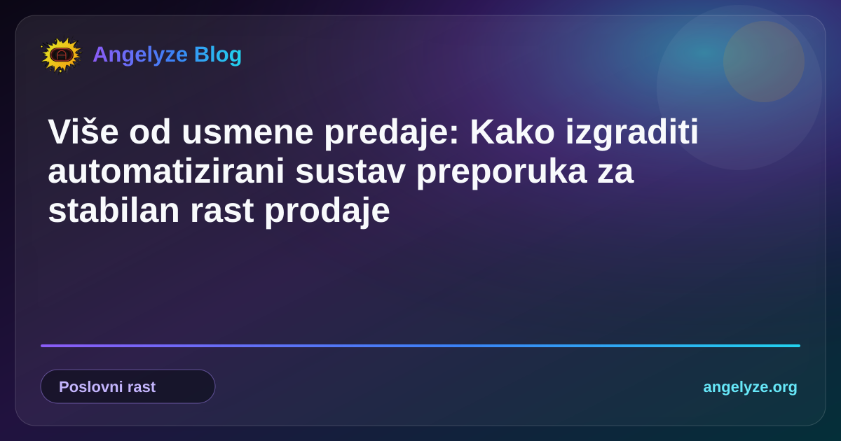 Shematski prikaz automatiziranog sustava preporuka i CRM sučelja za praćenje preporučenih kupaca