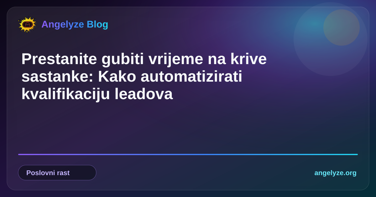 Automatizirani sustav za kvalifikaciju upita i filtriranje klijenata integriran u web stranicu i CRM