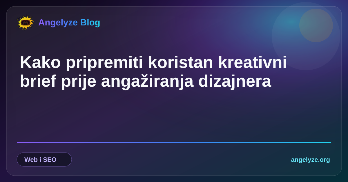Planiranje kreativnog projekta i priprema tehničkog briefa za dizajn