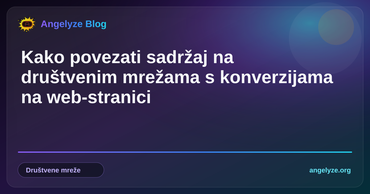 Strategija sadržaja na društvenim mrežama usmjerena na konverzije i prikupljanje potencijalnih klijenata na web-stranici.