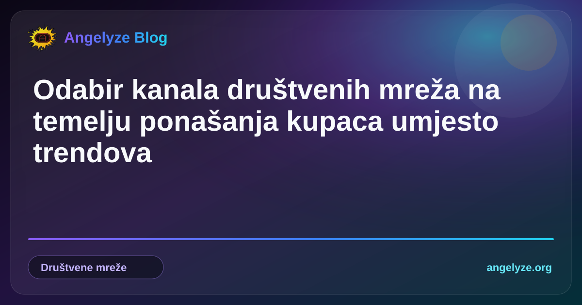 Strateški prikaz putanje kupaca i ponašanja korisnika kroz više kanala društvenih mreža