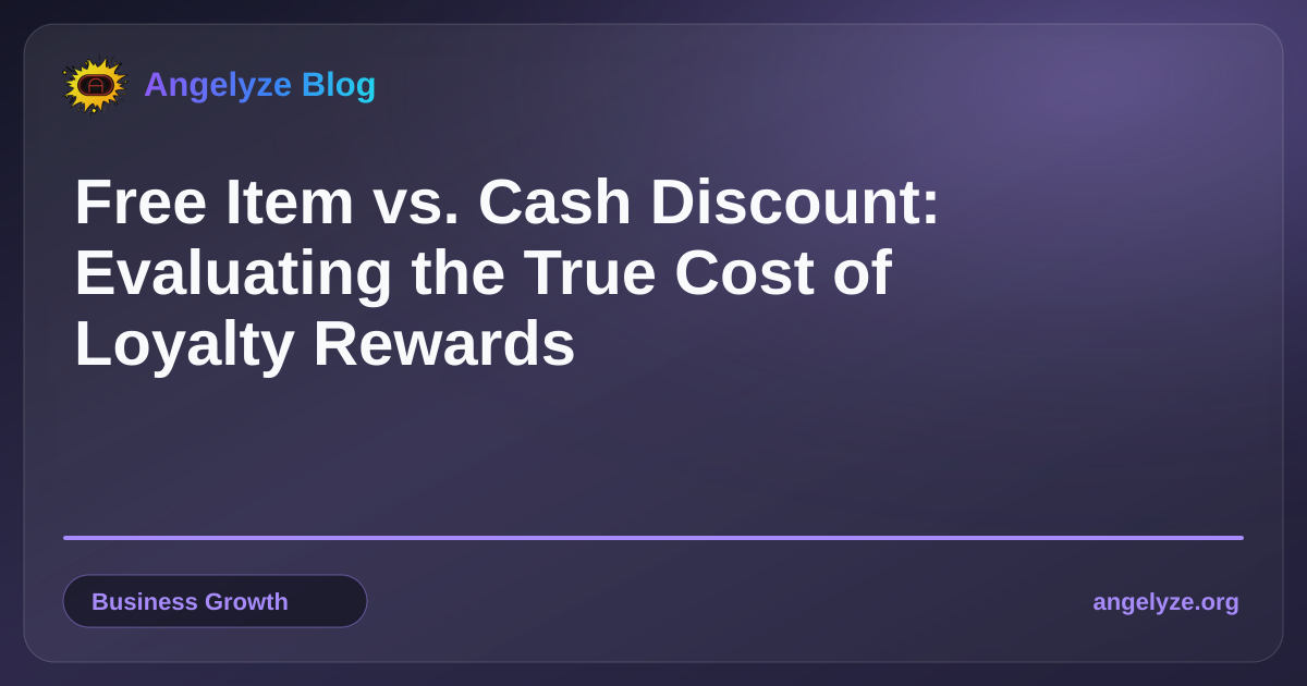 Financial comparison between free product loyalty incentives and flat cash discounts on a dashboard