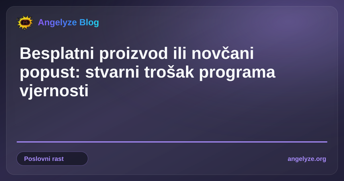 Financijska usporedba između poticaja u obliku besplatnih proizvoda i fiksnih novčanih popusta na nadzornoj ploči