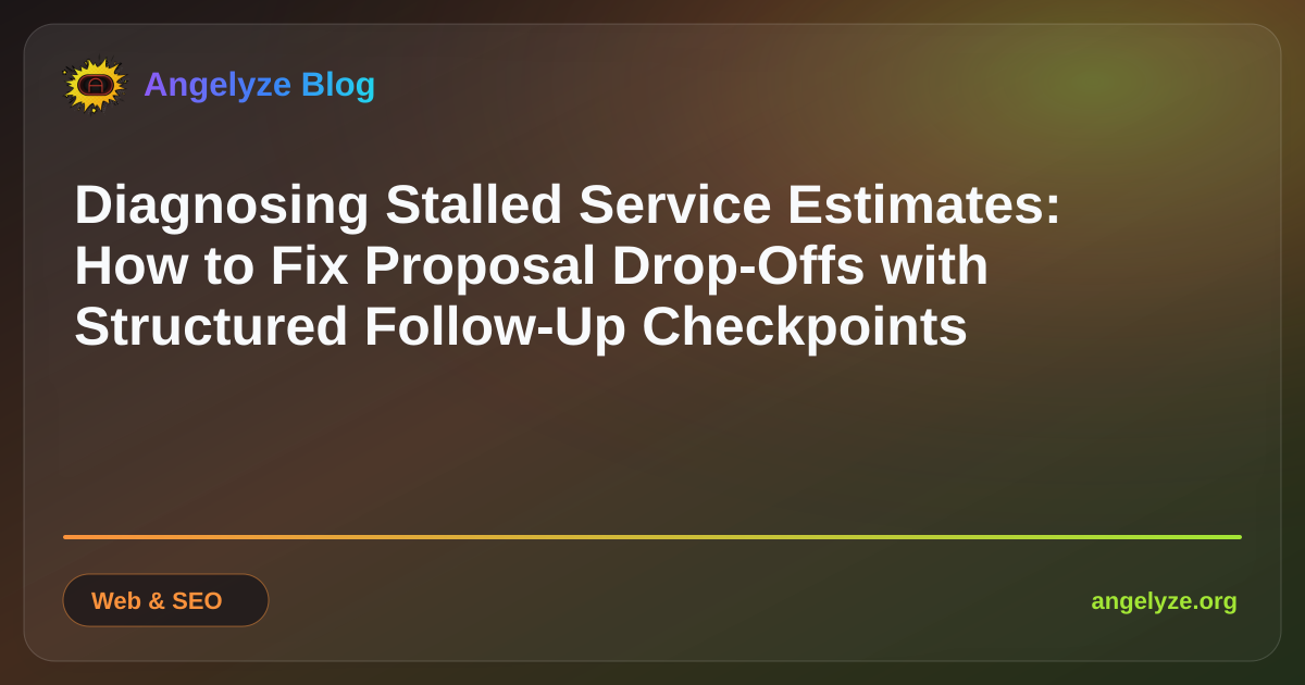 Service business sales pipeline dashboard displaying proposal delivery status and automated follow-up checkpoints