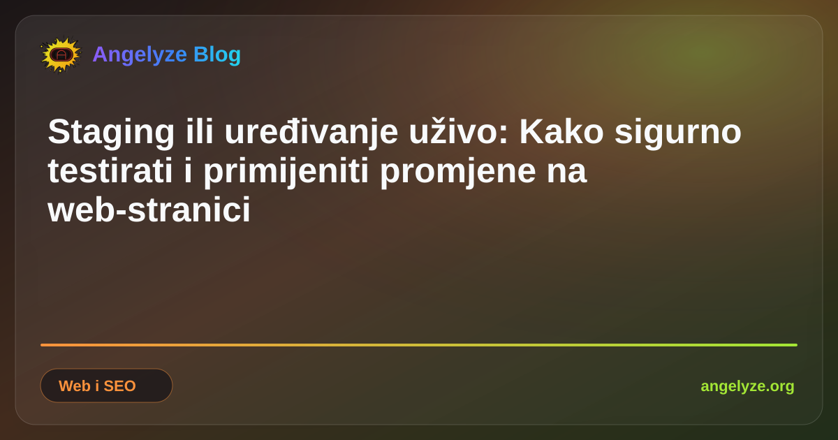 Podijeljeni zaslon sučelja koje uspoređuje razvoj u staging okruženju s postupcima objave na produkcijskoj web-stranici