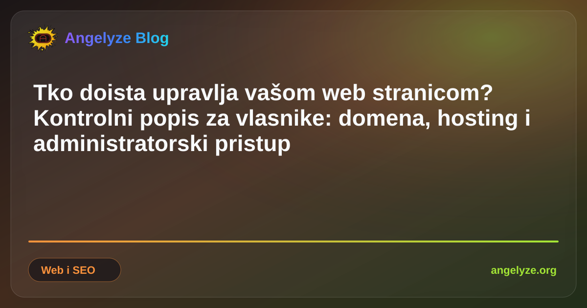 Digitalno radno okruženje s prikazom upravljanja domenom, pristupnim podacima za hosting poslužitelj i administratorskim sučeljem